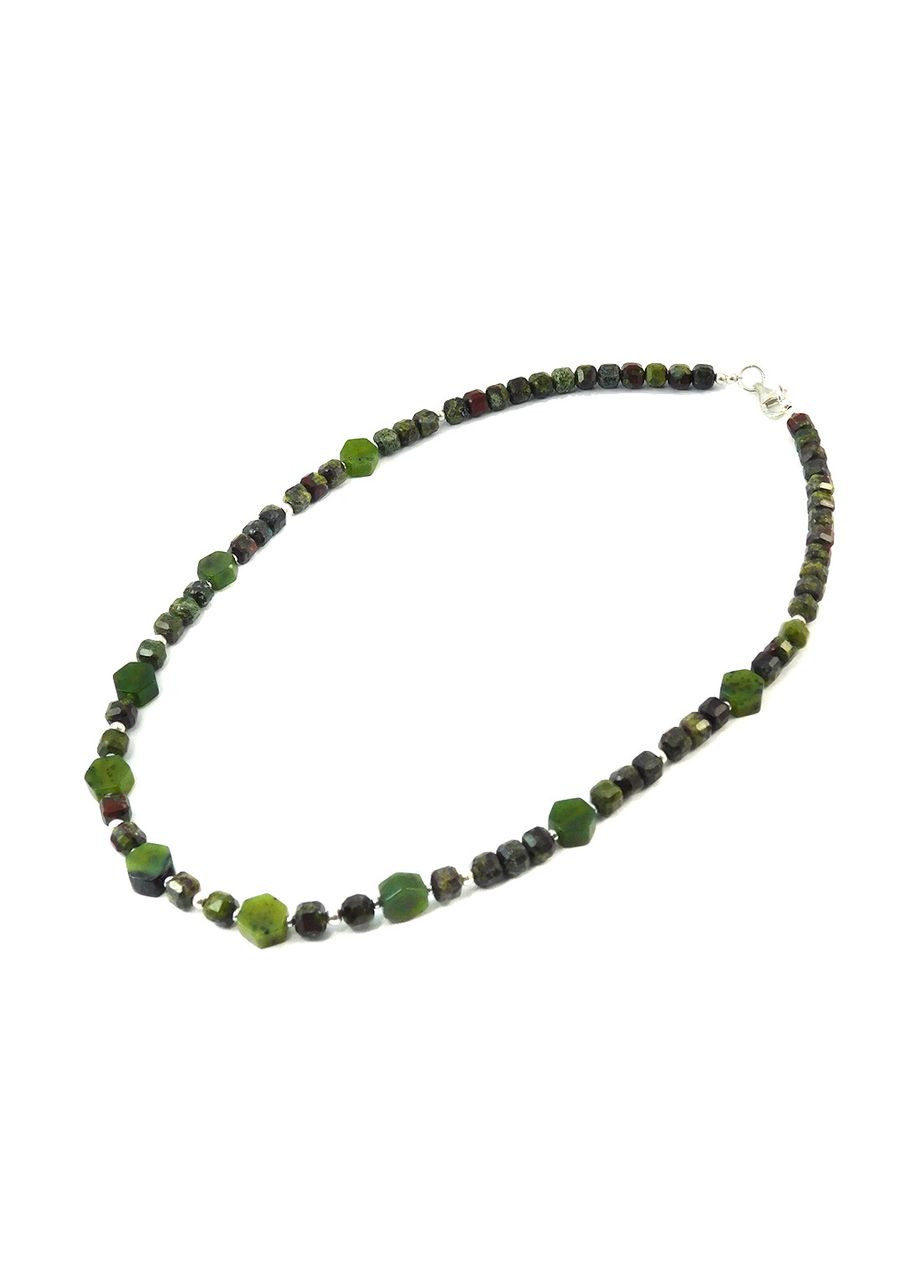 Намисто "Дух дракона" Яшма, Жадеїт, срібло Fursa fashion (325701827)