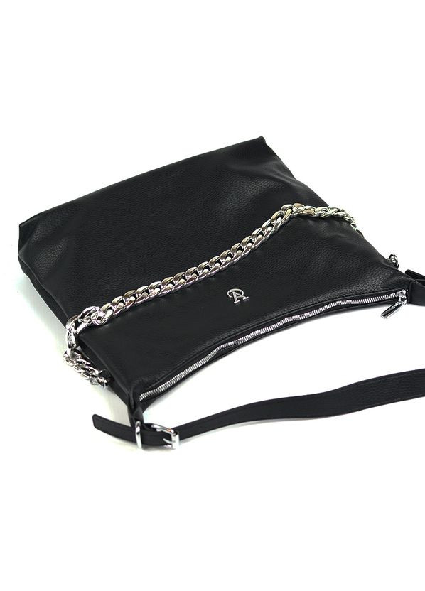 Чорна жіноча велика м'яка сумка мішок шоппер із ручкою на одне плече No Brand (279830274)