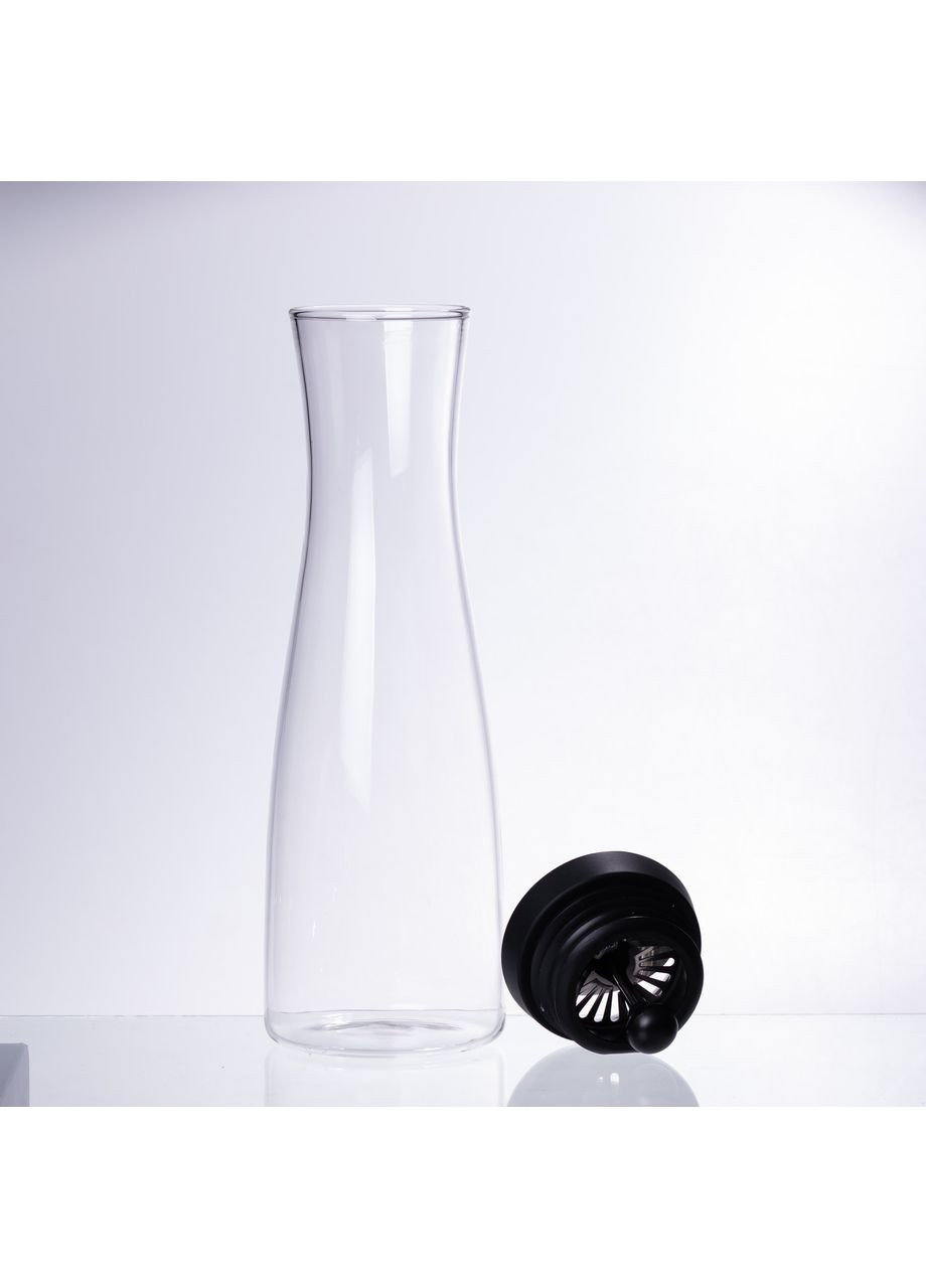 Скляний графин з кришкою 1,2 л для води з автоматичною кришкою для соку та лимонаду ProDobro (364190382)