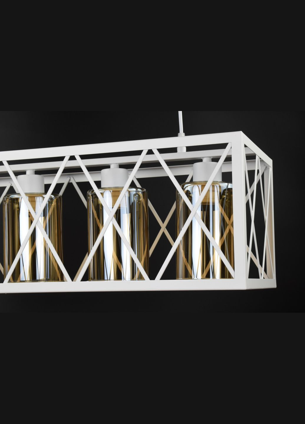 Люстра підвісна LOFT на 4 лампочки 26954 Білий 40-100х25х63 см. Sunnysky (364493791)