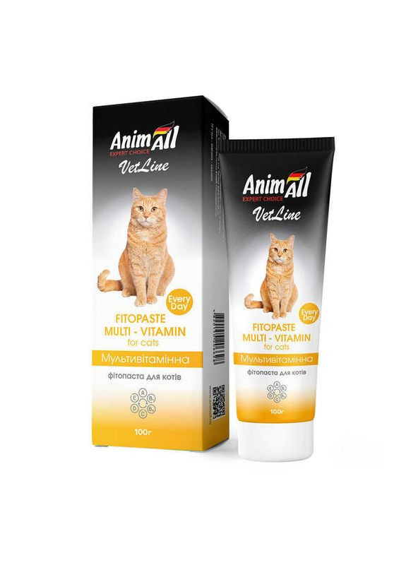 Мультивитаминная фитопаста для кошек Fitopaste Multi-vitamin 100 г (4820150206628) AnimAll (327366310)