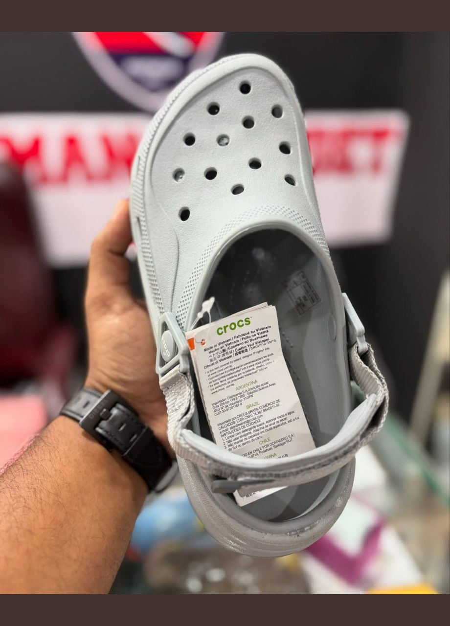 Серебряные крокс классик хайкер клог платформа clog Crocs