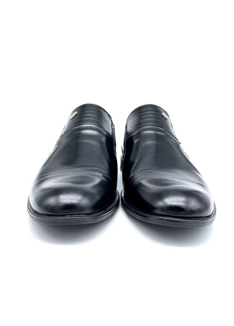 Черные праздничные, коктейльные, повседневные, джинсовые, вечерние, классические, кэжуал туфли мужские классические черные из натуральной кожи. Tapi без шнурков