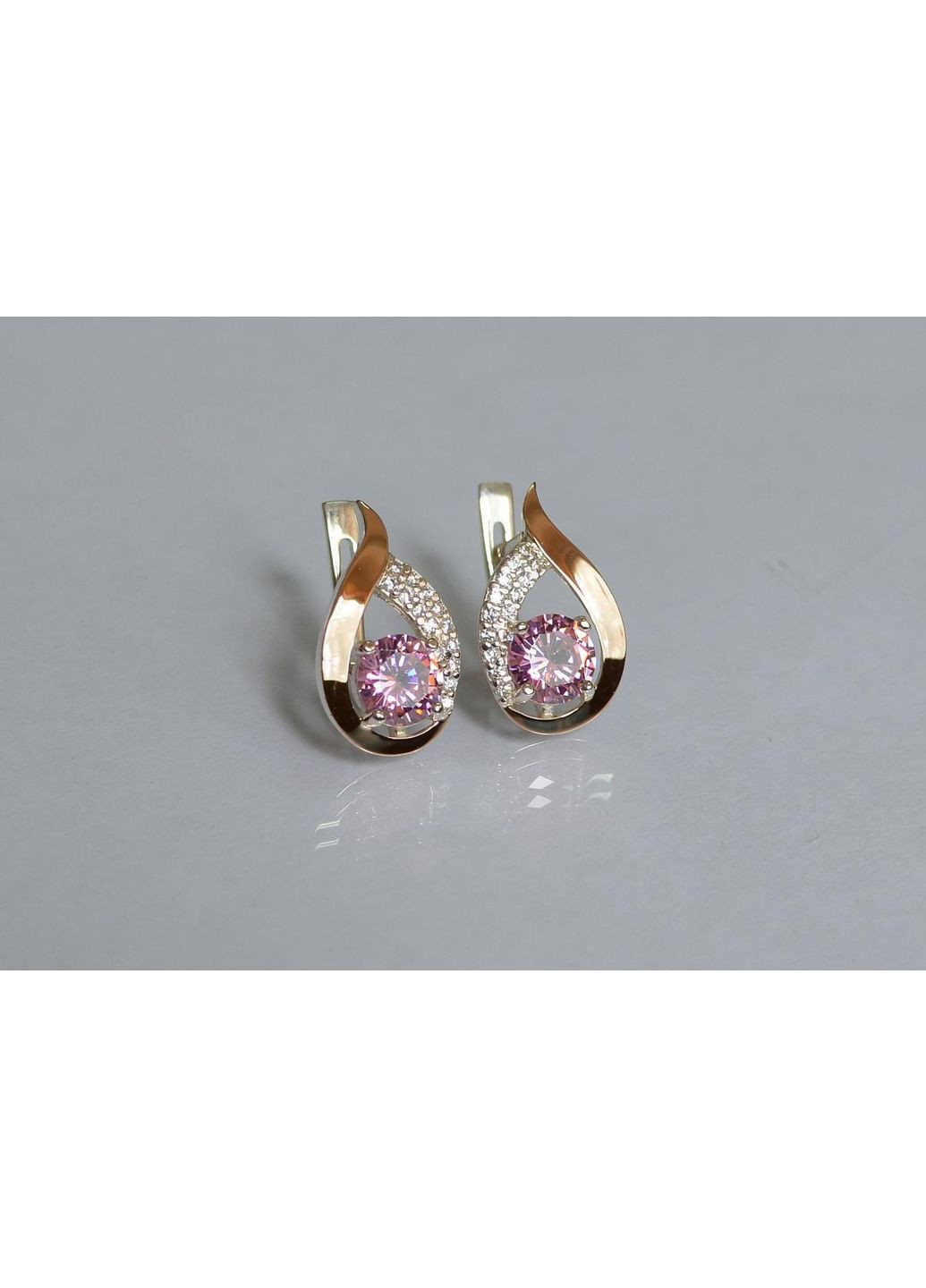 Серебряные серьги с золотыми накладками Silver Style (366813366)