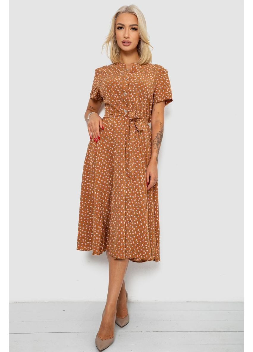 Коричневое платье софт с принтом,, 230r1111 Ager