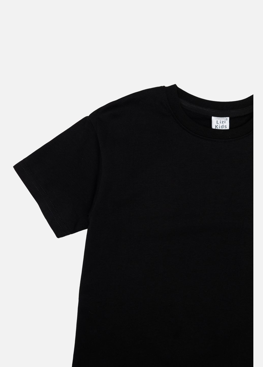 Черная летняя футболка с коротким рукавом для мальчика цвет черный цб-00243549 Lizi Kids