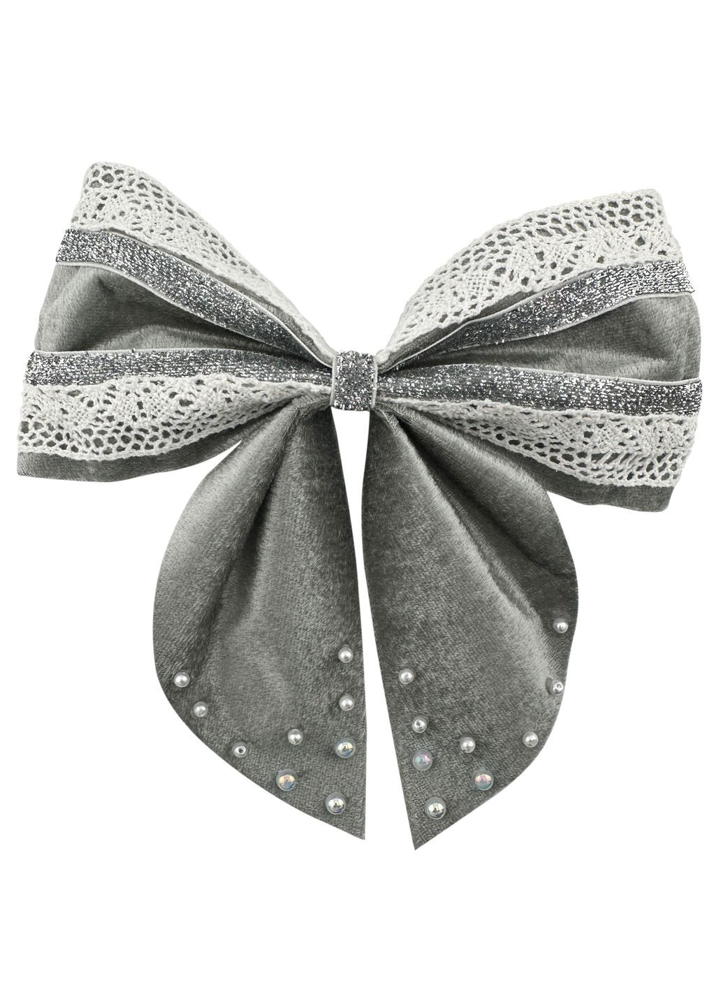 Прикраса новорічна Бант із тканини преміум декор №1 18х18х4 см MIS LT (365627376)