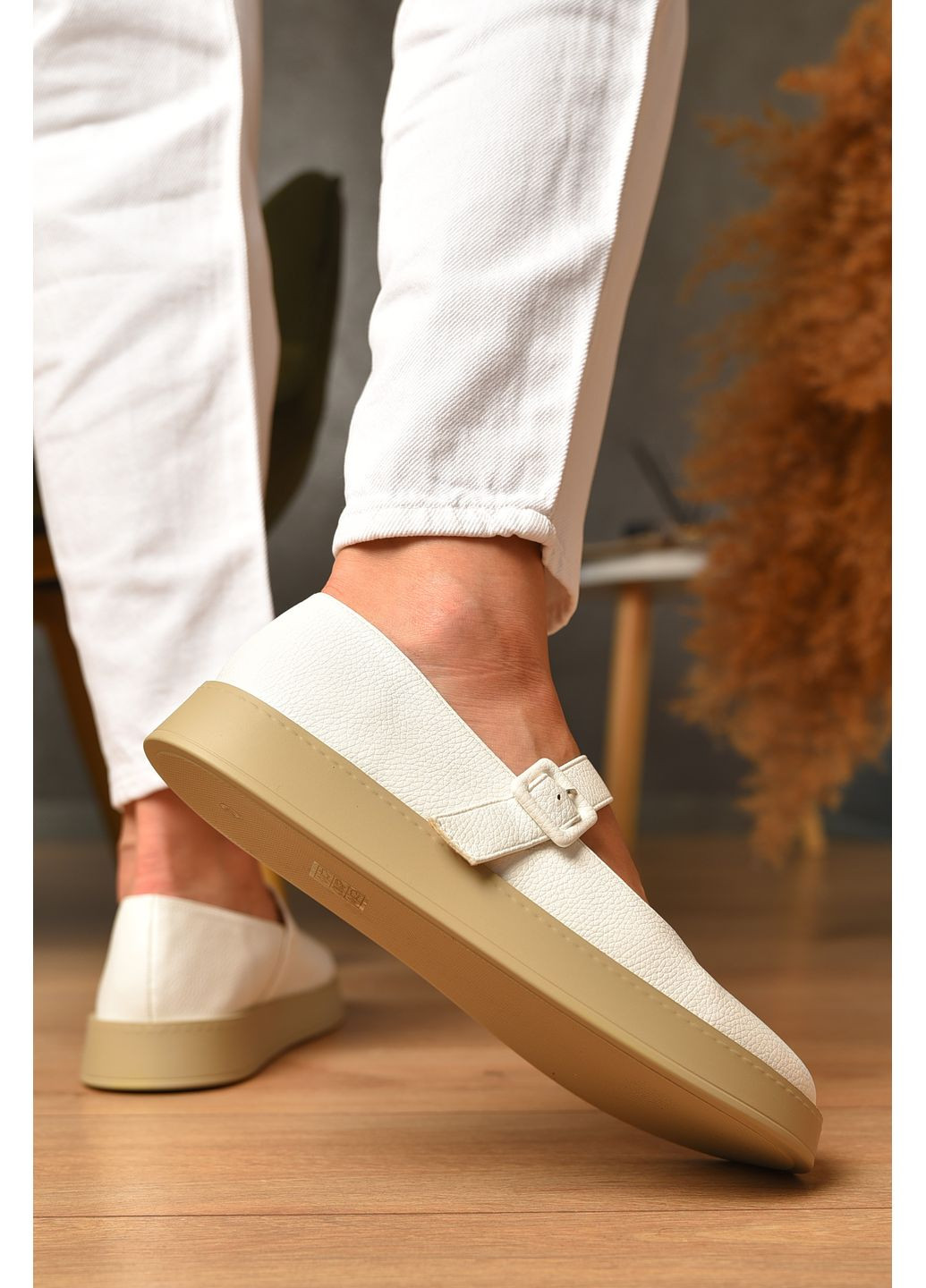 Let's Shop Лоферы женские белого цвета лоферы белый з искусственная кожа, украина — демисезон (353848865)