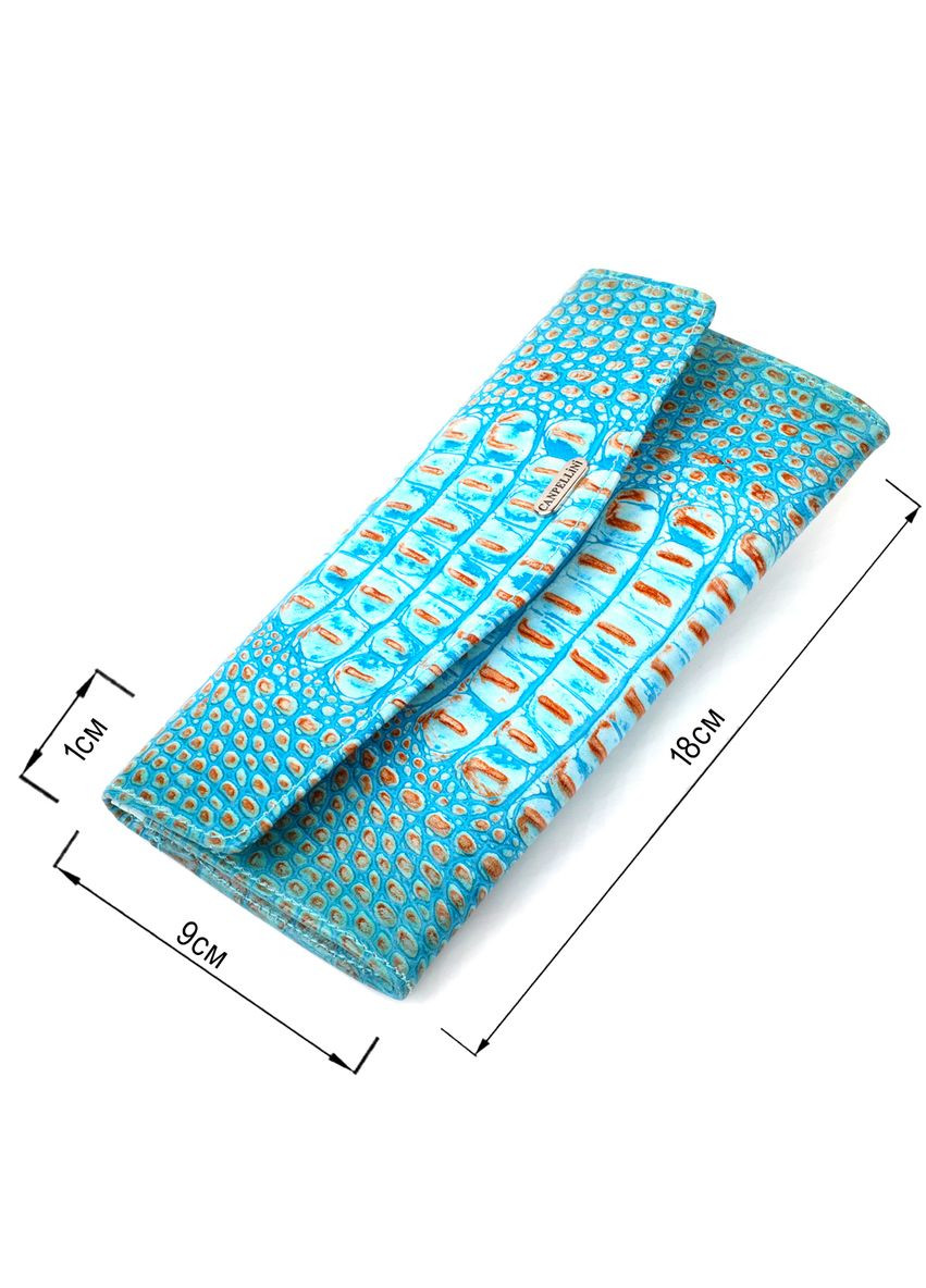 Жіноче портмоне з тисненням під крокодила з монетницею блакитне (sku_21703) No Brand (328218868)