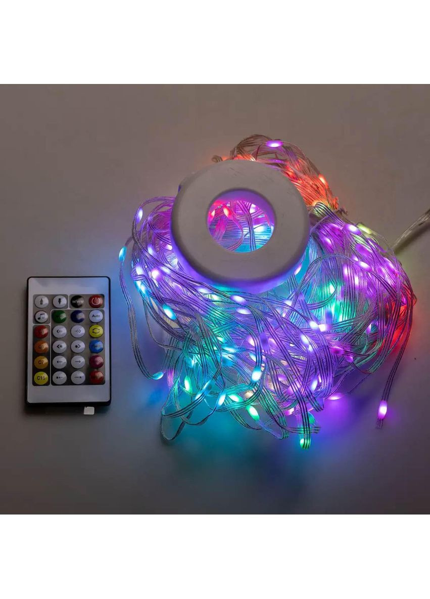 Розумна гірлянда Smart 200 LED довжина 2 м з керуванням зі смартфона прозора, мультиколор 1733042W Garlando (370373330)
