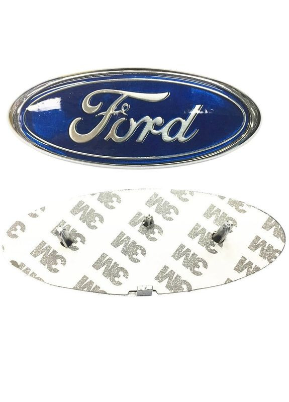 Эмблема передняя Ford синяя 145х60мм пластик (на скотче+4 направляющие) Ford Motor Company (369612165)