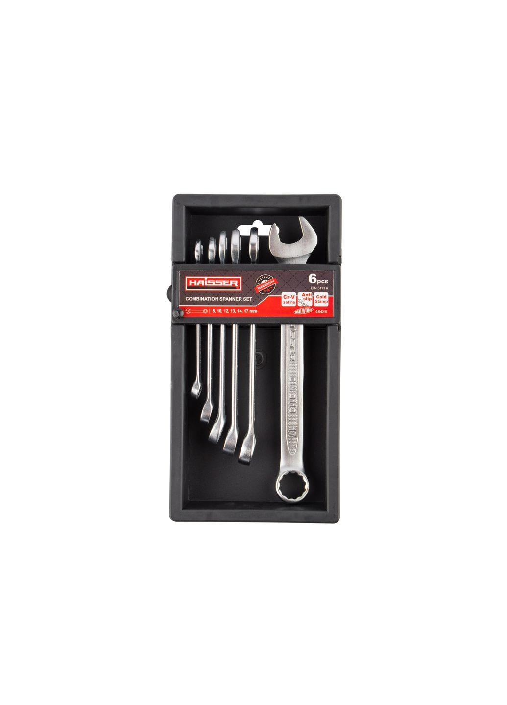 Набір ключів комбінованих COLD STAMPED CRV з 6 од. SATINE, 48426 Haisser (315549443)