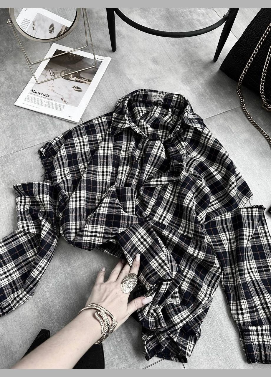 Красива сорочка в клітку, якісна та приємна до тіла, ідеально підходить для розмірів 42-46, стильна та зручна No Brand 1205 (324218909)