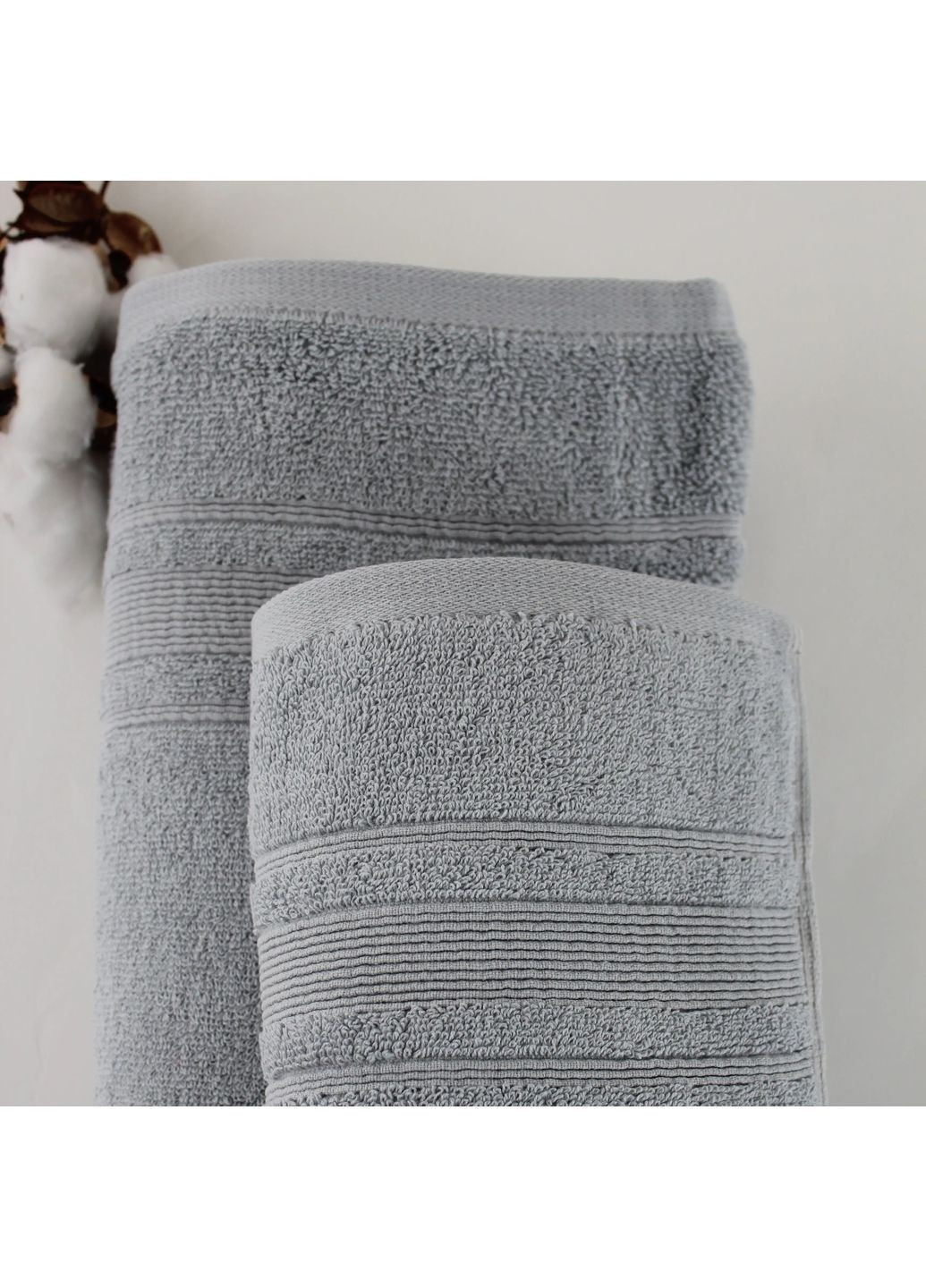 Хлопковое полотенце для тела 70*140 см, 550 г/м2 Fancy Светло-серый (2577070140) ТЕП однотонный светло-серый