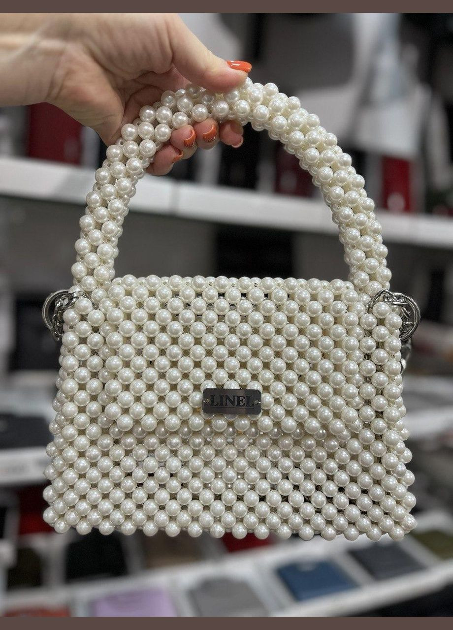 Сумка жіноча айворі з намистин ручна робота 046 Linel (340304034)