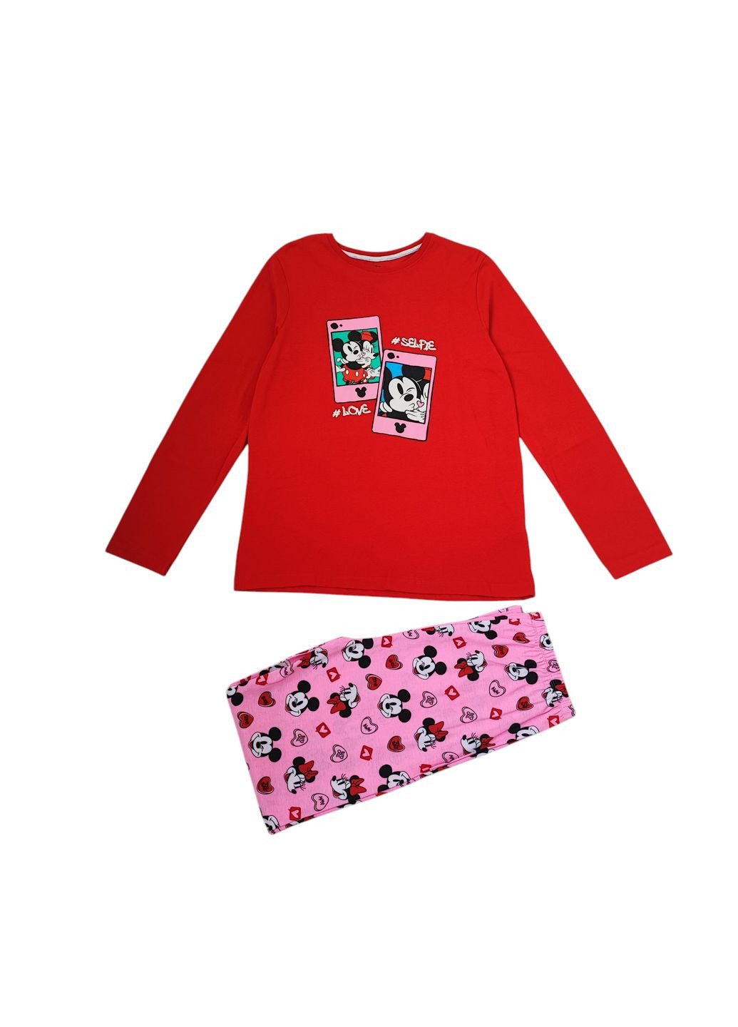 Комбинированная всесезон подростковая пижама для девочки 158 см красный с розовым (0187) Primark