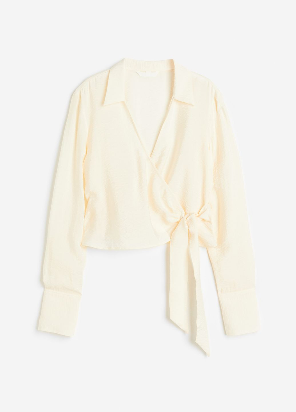 Молочная атласная блуза H&M