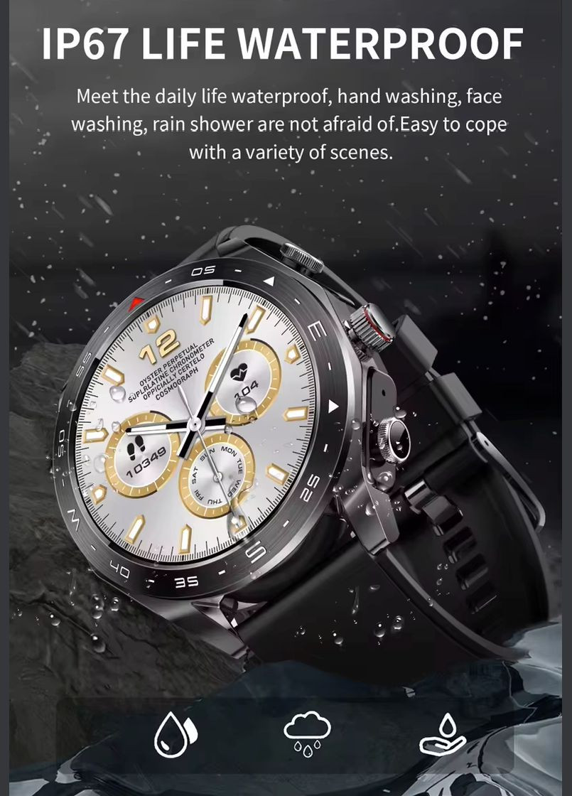 Смарт-годинник 2 в 1 T95, Black 1,52-дюймовий IPS-екран з підтримкою Bluetooth-гарнітури VHG (361111433)