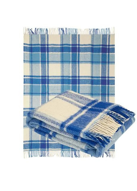 Плед из новозеландской шерсти синий, шерстяной плед 170х200 от производителя Украина Ярослав (313402133)