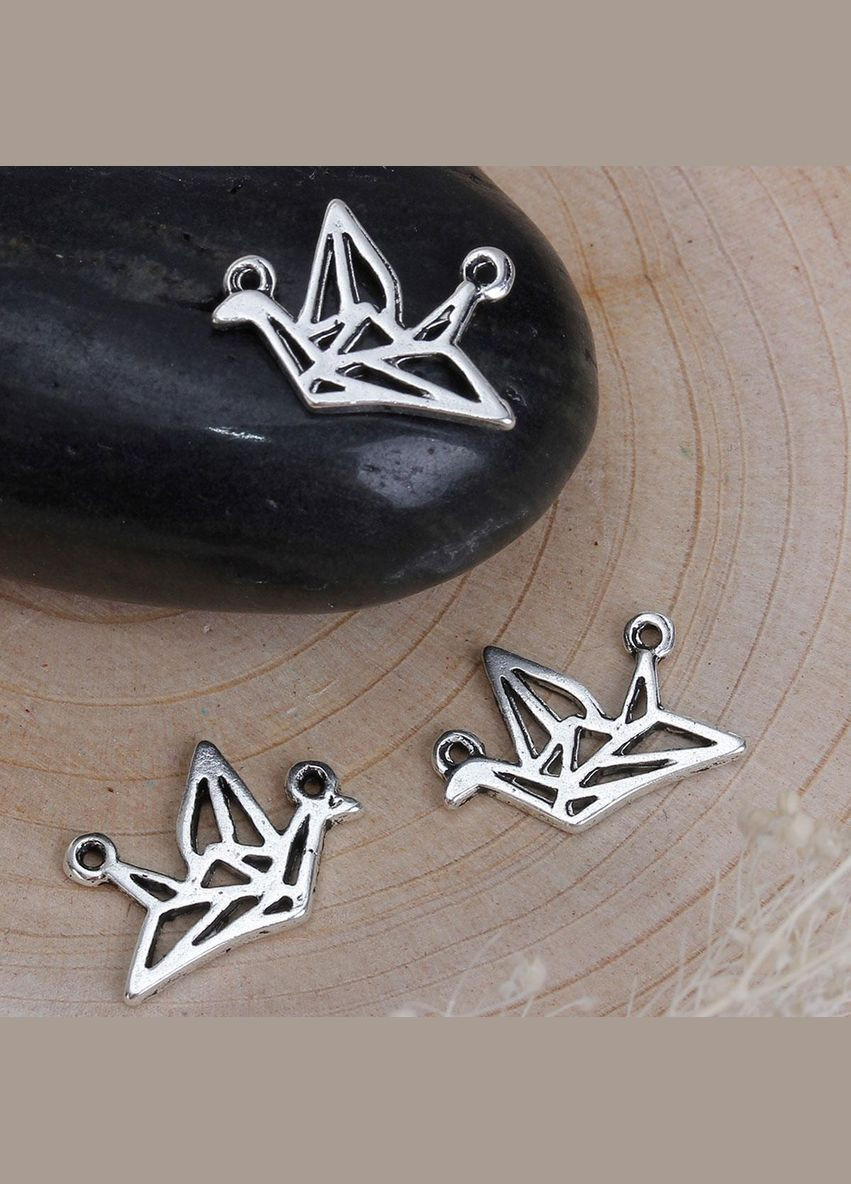 Коннекторы Подвеска кулон птица оригами Античное серебро 16 мм x 12 мм Finding (315799642)