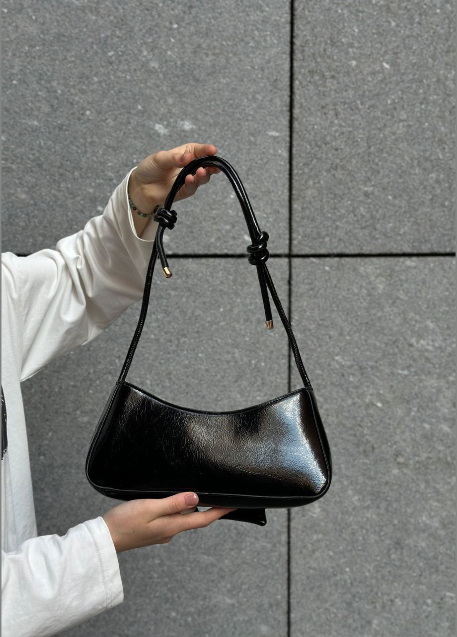 Женская черная сумка 3212 багет No Brand (303322987)