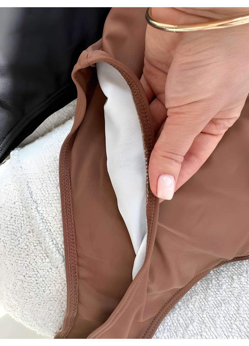 Коричневый летний женский летний сексуальный купальник монокини коричневый шоколадный слитный No Brand