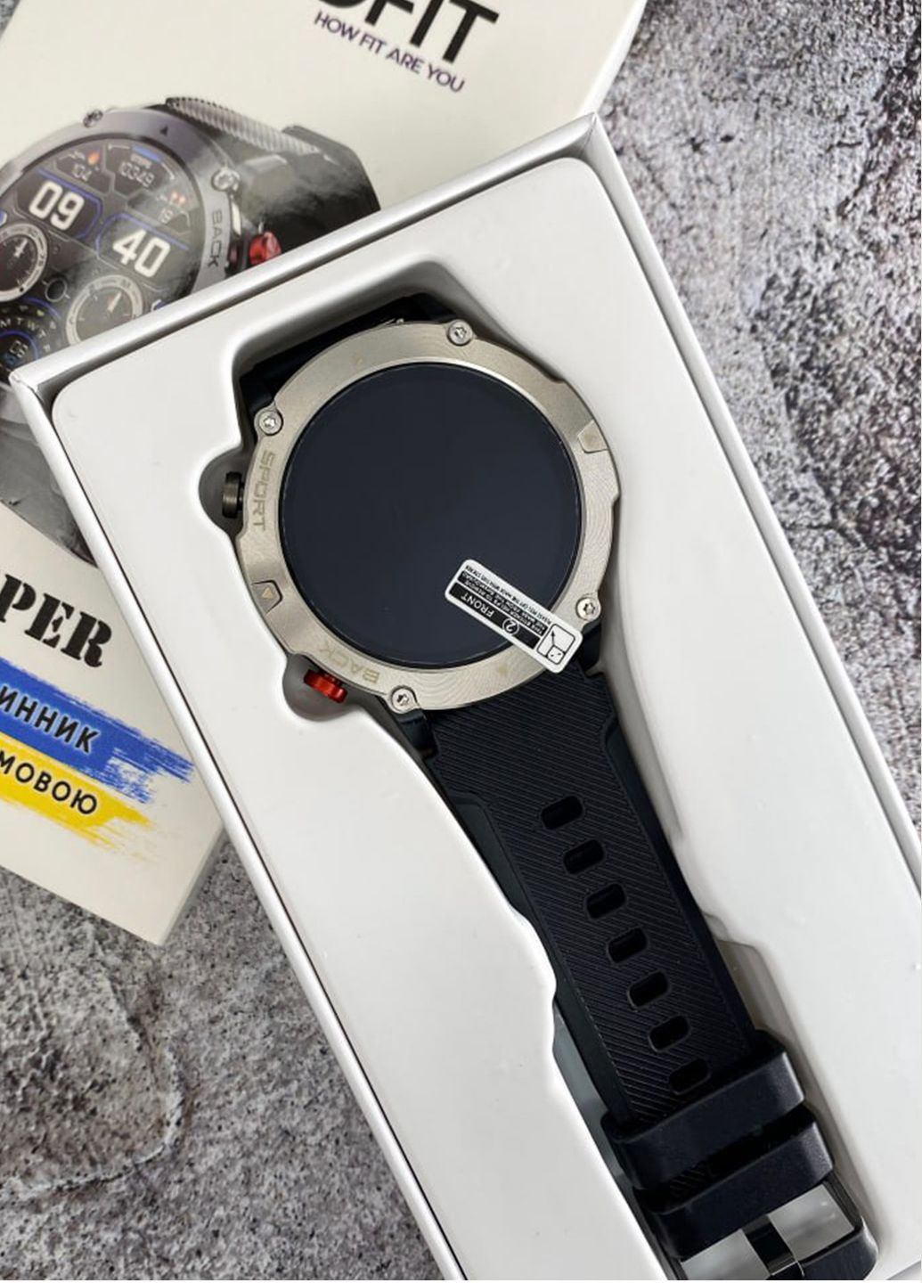 Мужские умные часы чёрные с серебристым Modfit Sniper (345070009)