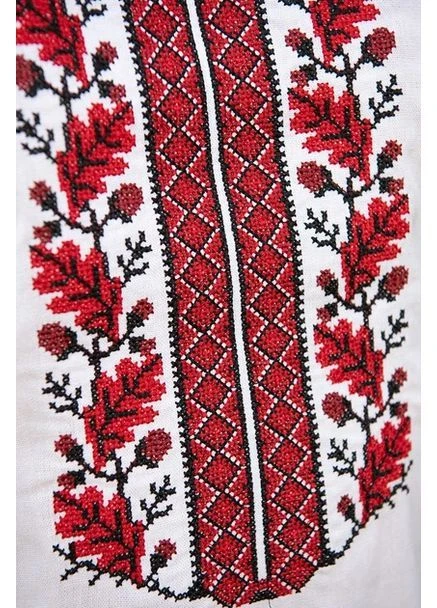 Біла чоловіча вишиванка лляна дубок льон (402812241)