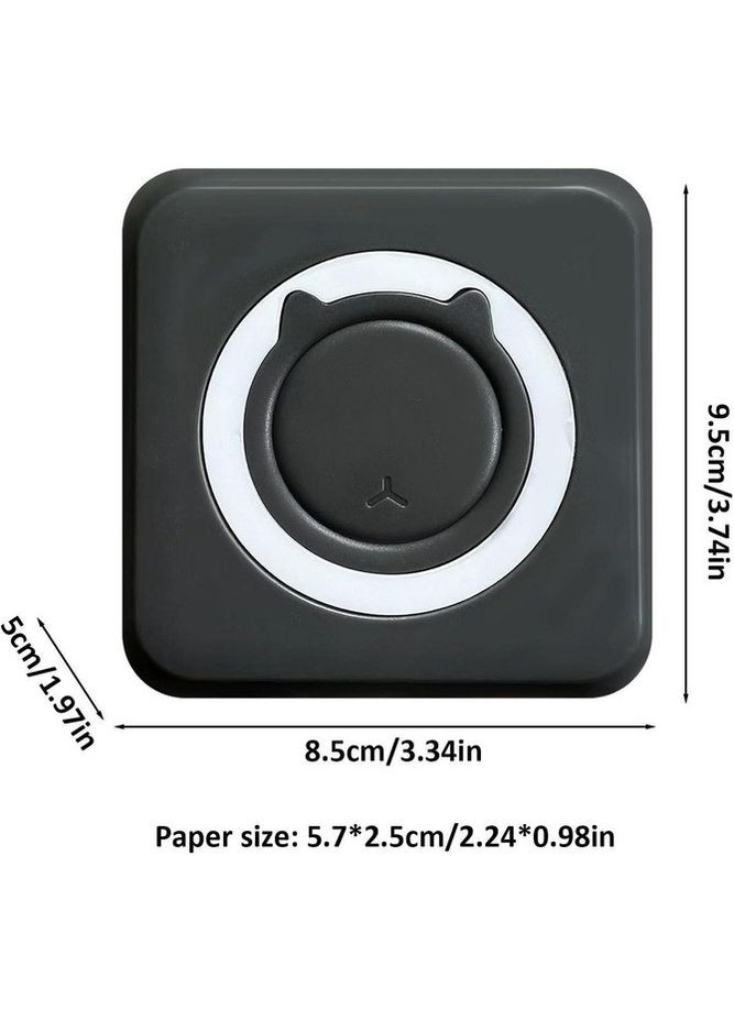 Портативный мини-принтер Bluetooth. Беспроводной термопринтер для заметок, фото, этикеток, черный China (351855006)