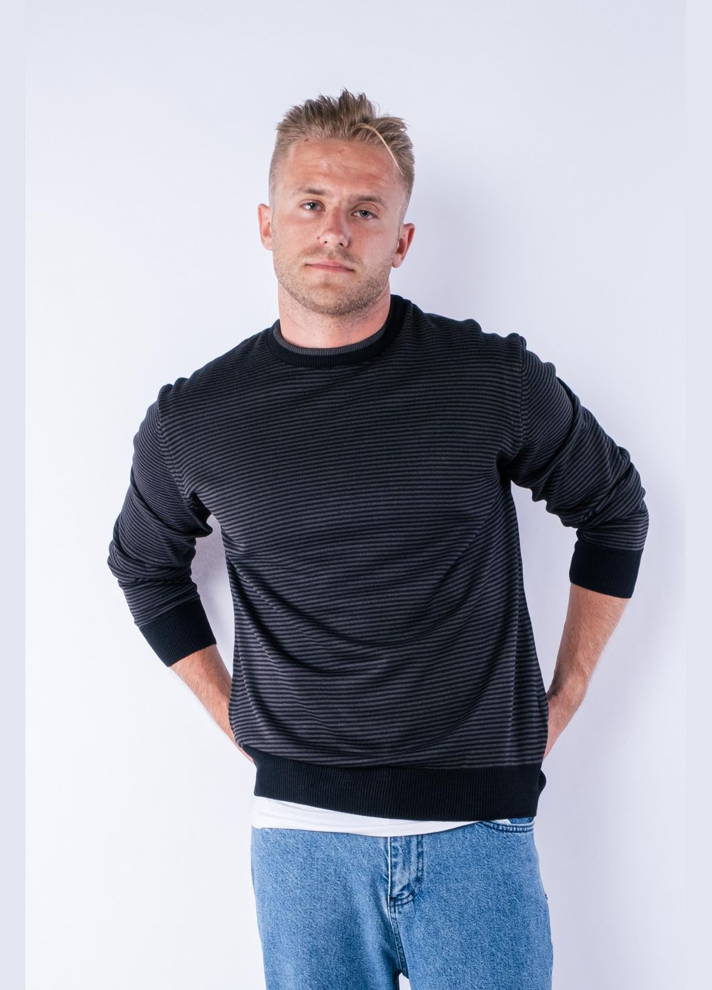 Прозрачный демисезонный джемпер (черно-зеленый) Time of Style