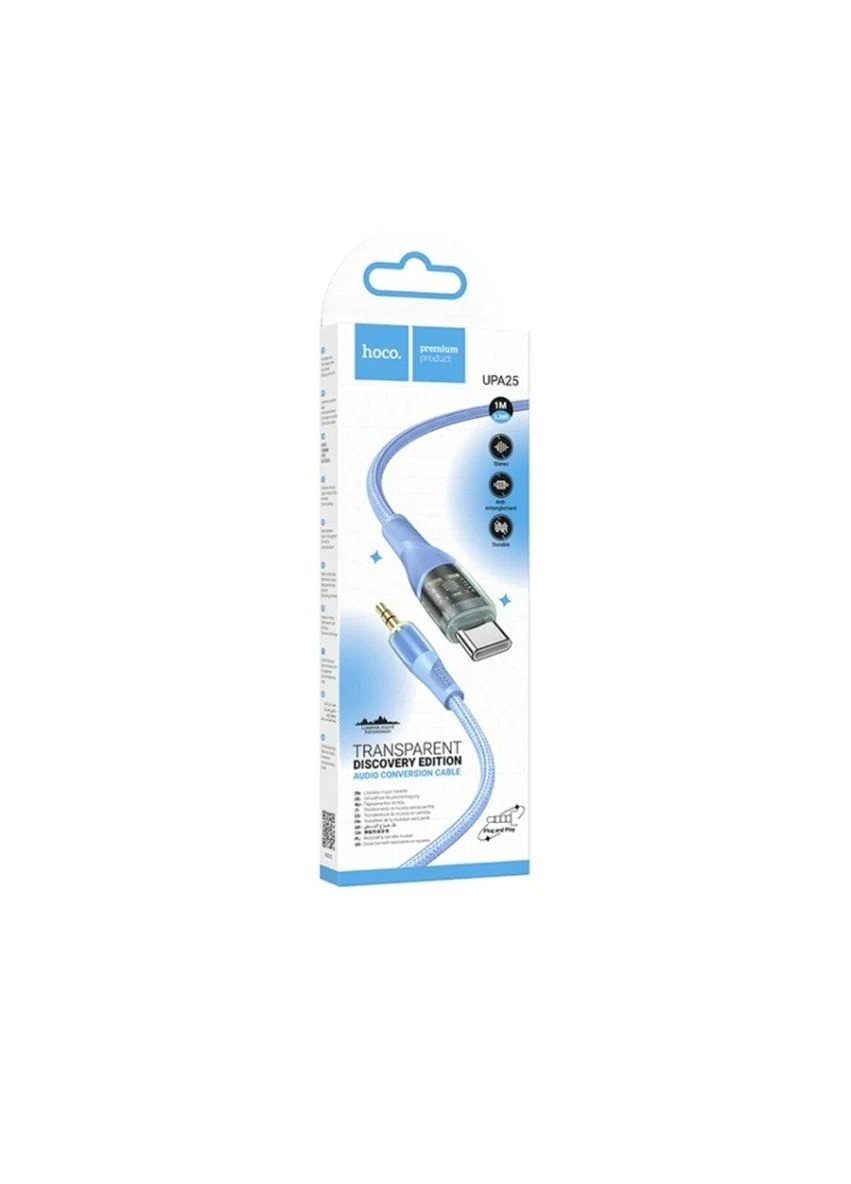 Аудiокабель UPA25 Transparent Discovery Edition Digital audio conversion cable TypeC Blue Hoco (301090249)