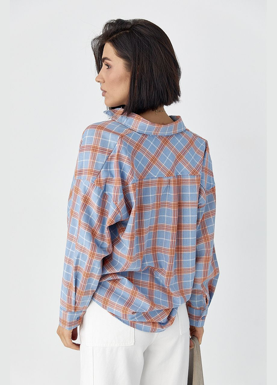 Жіноча сорочка в клітку з кишенею Lurex (343277270)