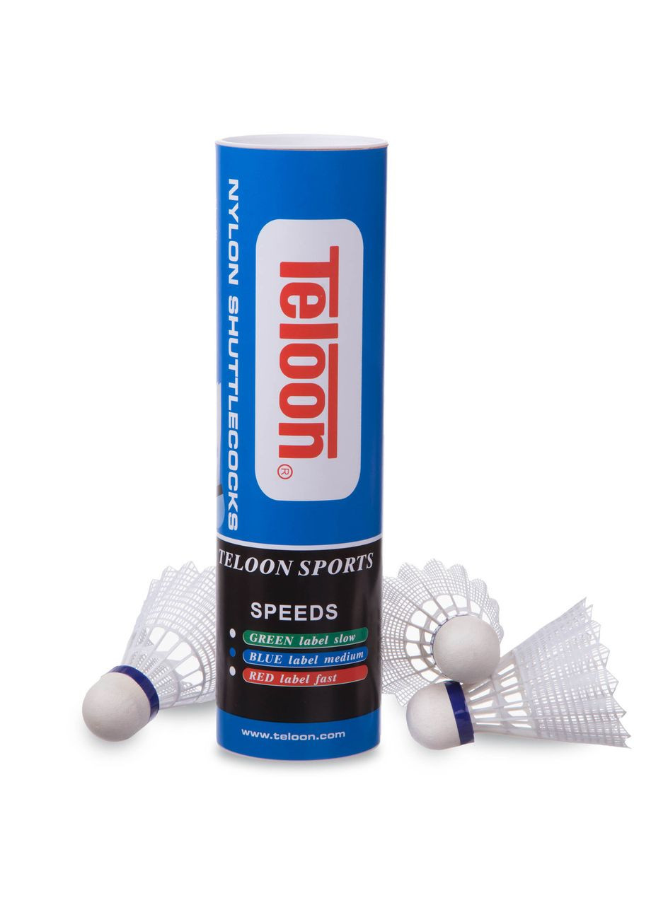 Воланы для бадминтона нейлоновые (6шт) TB200 (средний волан, белые) Teloon (370139912)