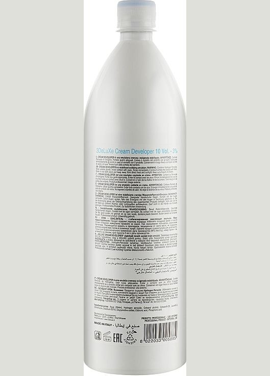 Окислювач, 3% Tech Cream Developer 1000ml (915983-126790) 3DeLuXe Professional (368891832)