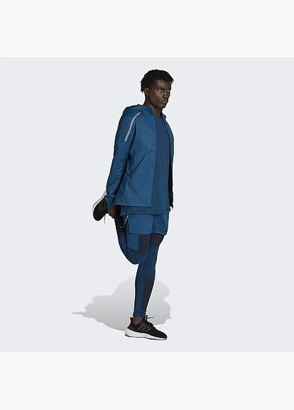 Синяя мужская спортивная ветровка adidas marathon running jacket