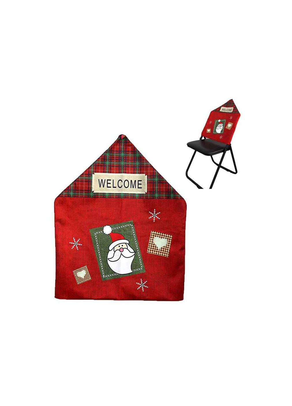 Новорічний декор на спинку стільця Дід Мороз 58*46см. 20A364-10B ТМКИТАЙ No Brand (354762679)