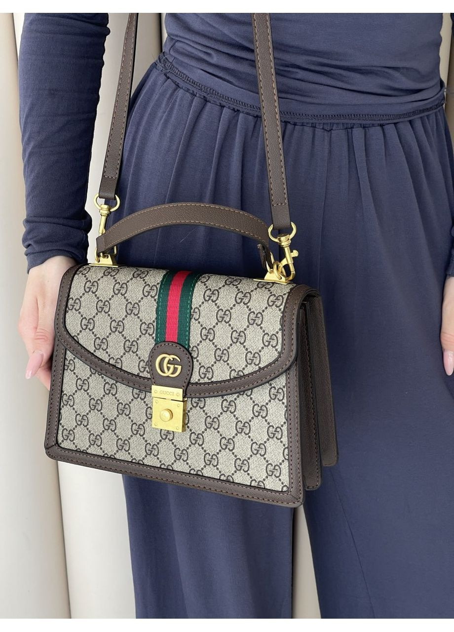 Сумка коричнево-сірого кольору No Brand (372511565)