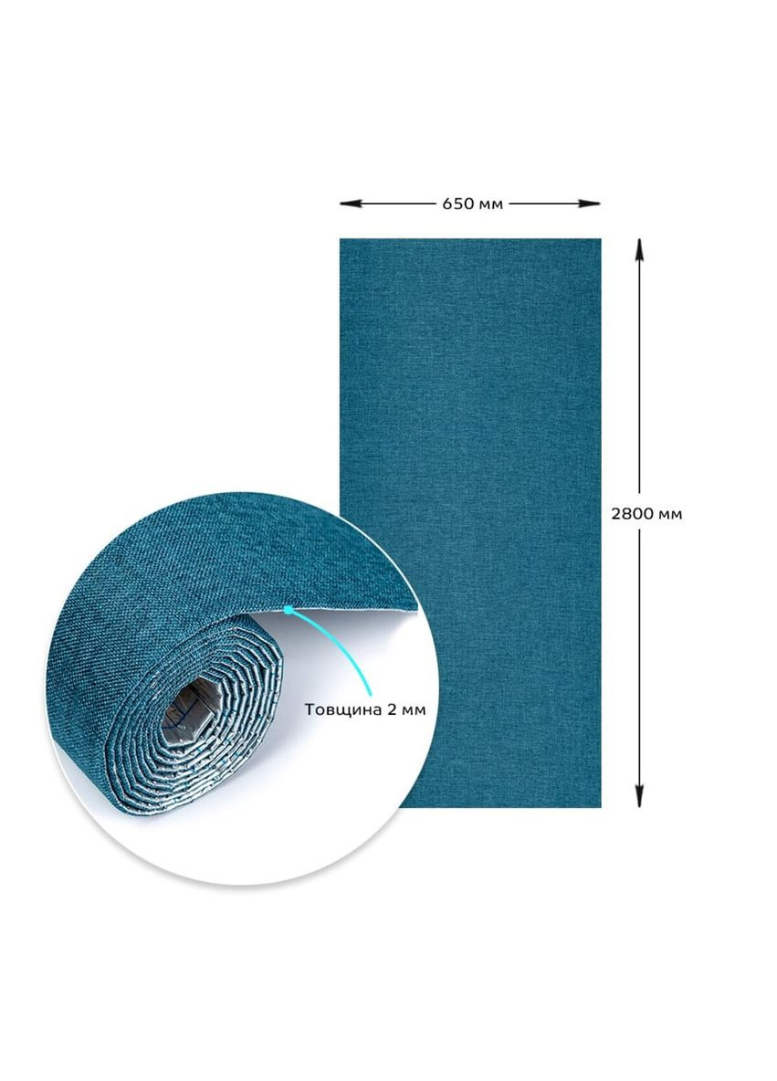 Теплые льняные обои на самоклейке синий меланж 2800*650*2mm (D) SW-00001491 Sticker Wall (316258109)