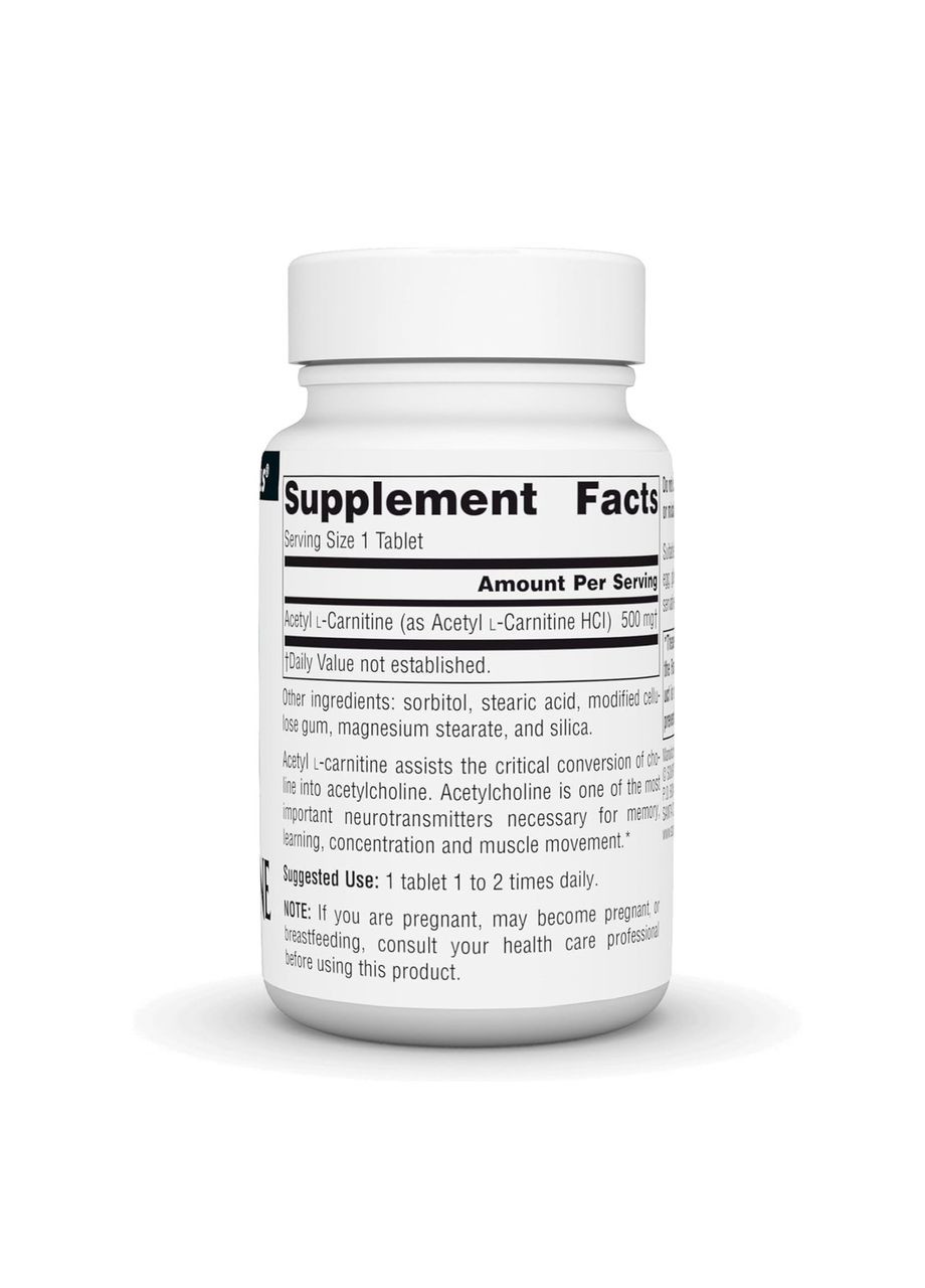 Acetyl L-Carnitine 500 mg - 30 tabs Source Naturals (369400617)