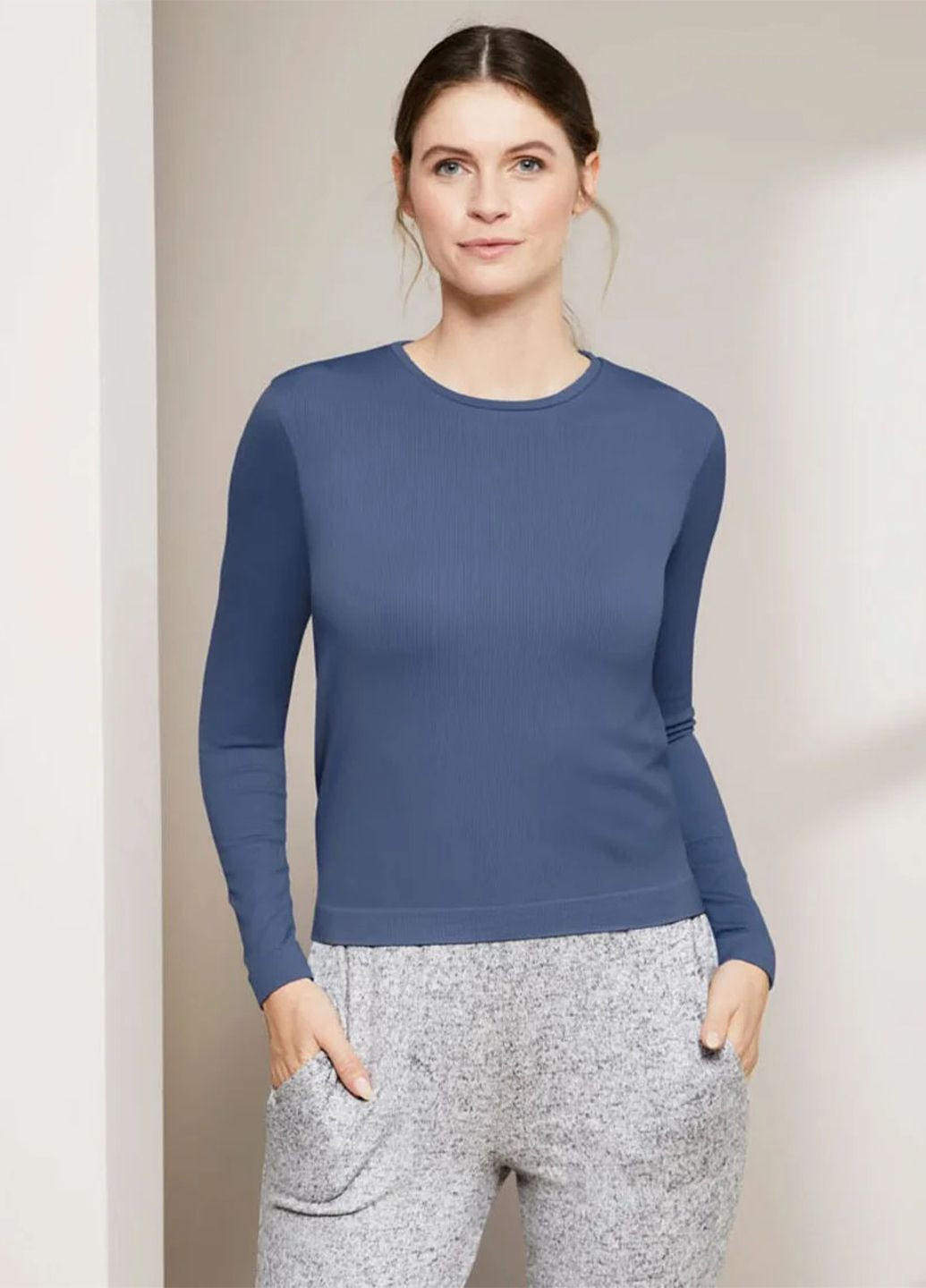 Бесшовный женский лонгслив в рубчик Crivit (327577218)