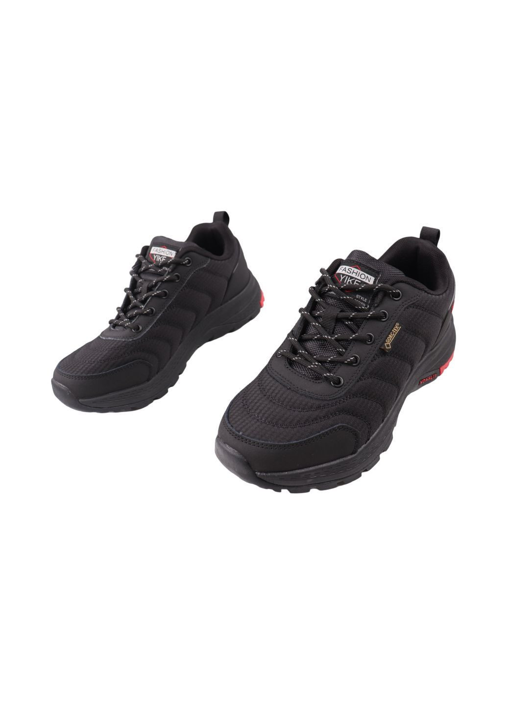 Черные кроссовки мужские черные текстиль Yike 33-24DK