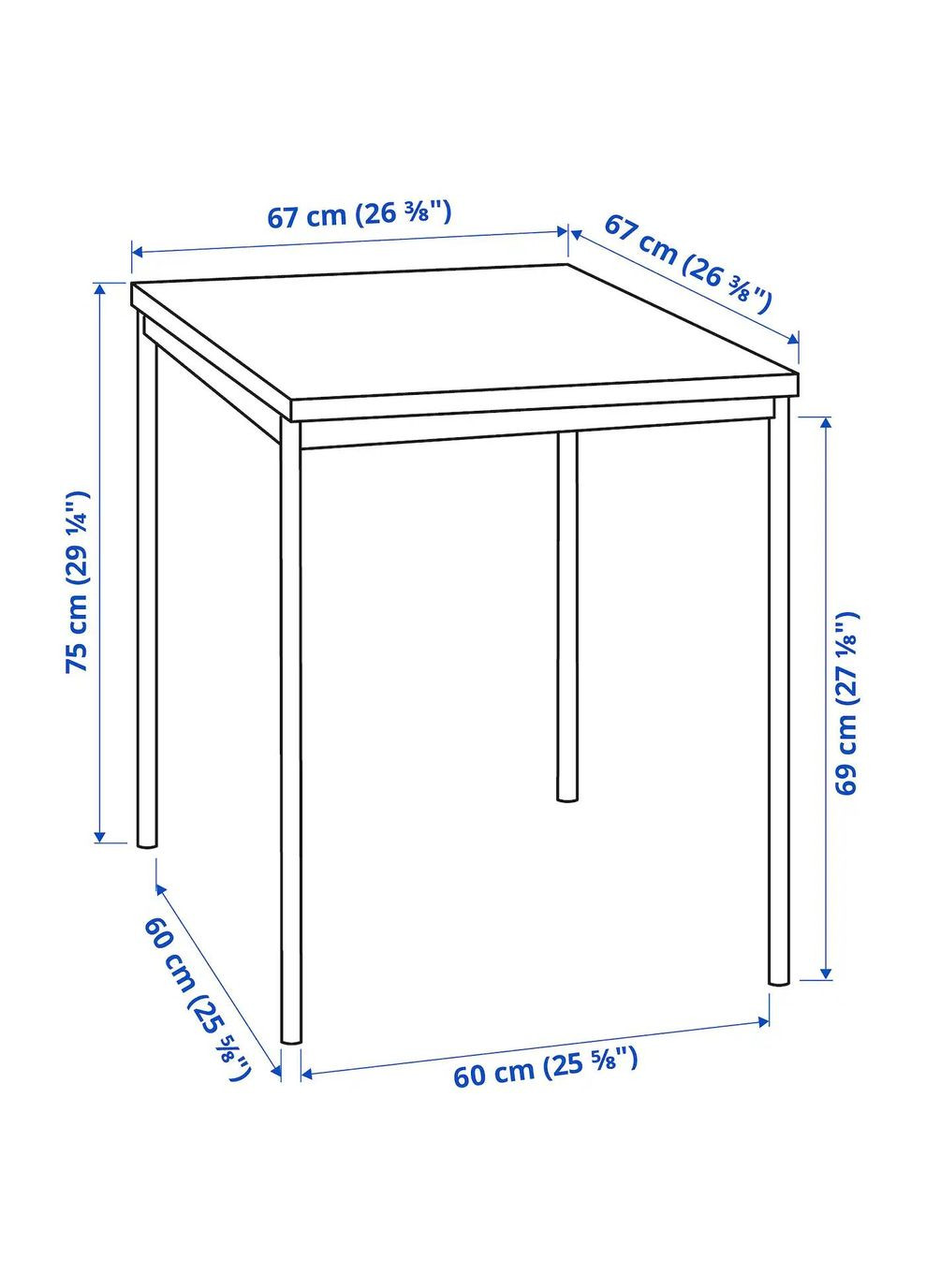 Стіл і 2 стільці ІКЕА SANDSBERG / SANDSBERG 67х67 см (s99420417) IKEA (278407652)