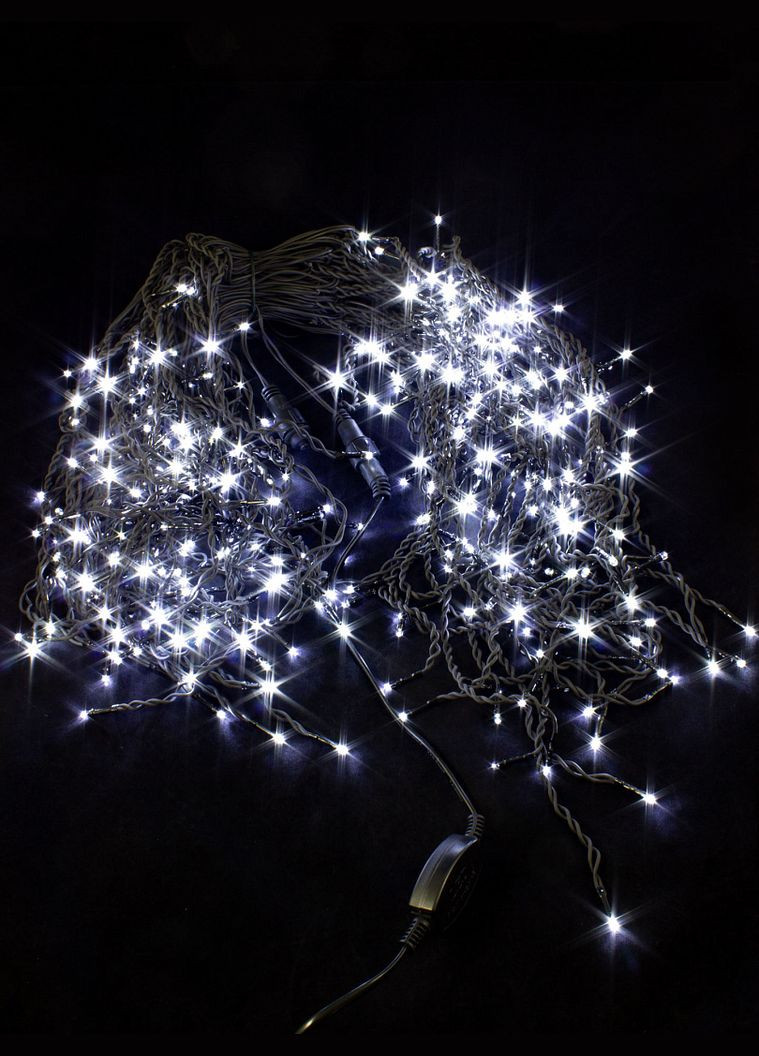 Гірлянда вулична бахрома світлодіодна з мерехтінням новорічна на дім чорний ПВХ провід 25 м Біла (w.02.6B.850.F+) Laplandia (365698636)