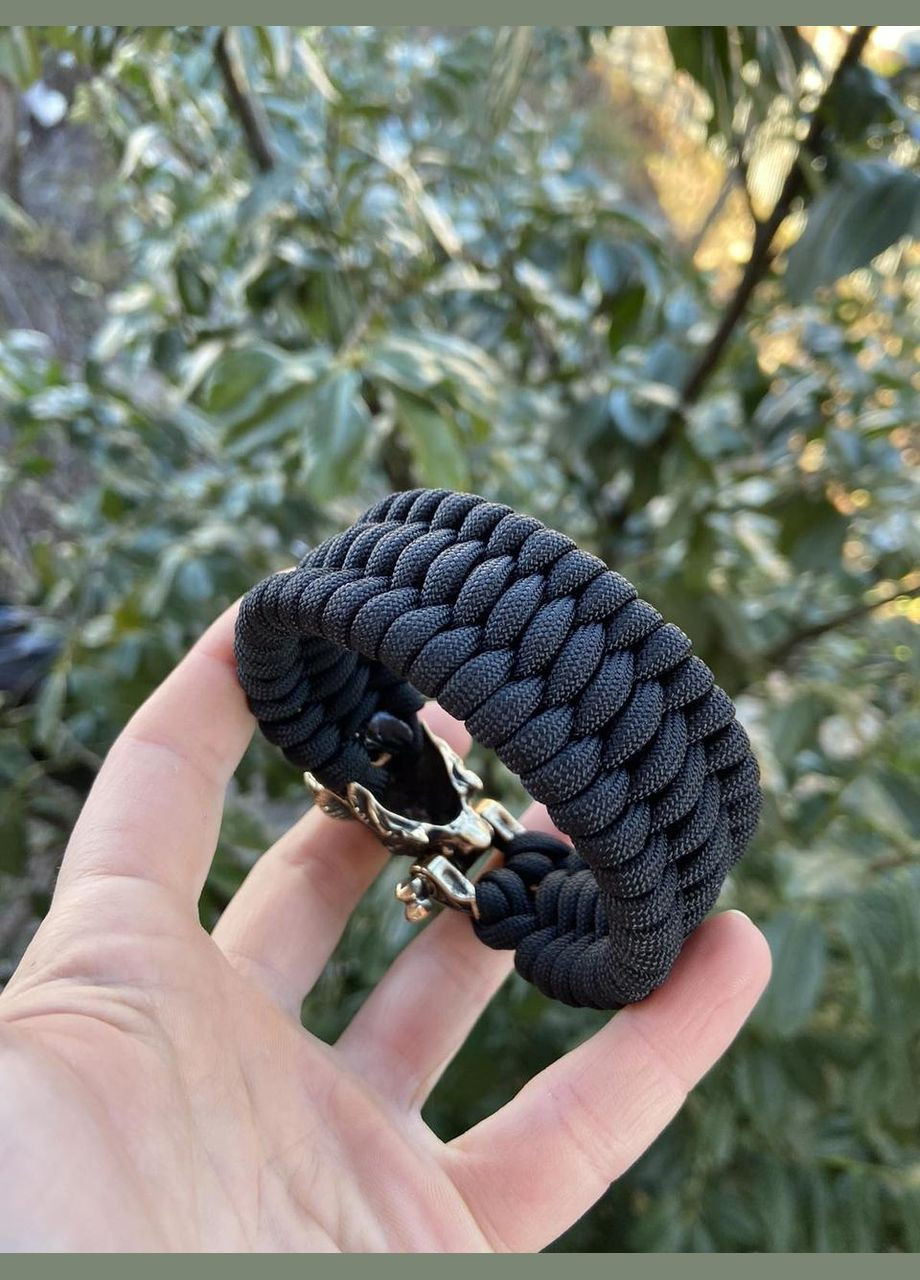 Браслет Рись із паракорду та бронзи ручного лиття плетіння трилобіт + брелок у подарунок No Brand (341739012)