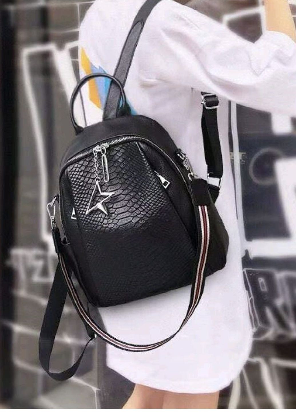 Сумка-рюкзак шкіряний з тисненням Vishnya (316111063)