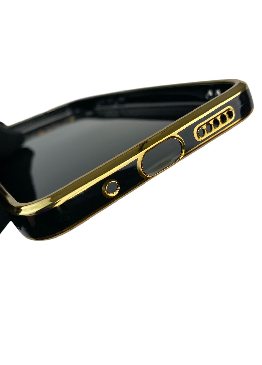 Чехол для POCO C40 с кольцом MagSafe с золотой окантовкой на сяоми поко с40 черный gs1 Xiaomi (366230409)