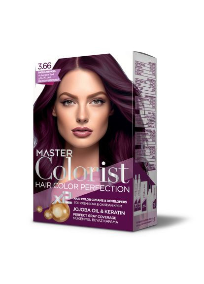 Краска для волос 3.66 Баклажан 2x50 мл+2x50 мл+10 мл Master Colorist (285720229)