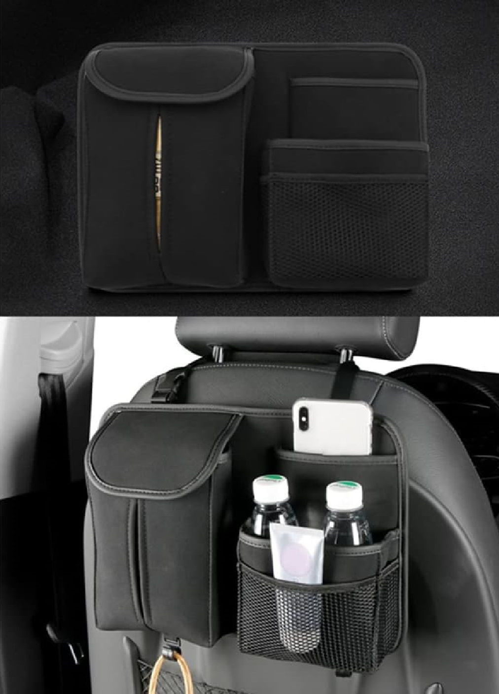 Органайзер накидка с карманами в салон машины автомобиля на спинку сидения экокожа 34х24.5 см (476937-Prob) Черный Unbranded (292706499)