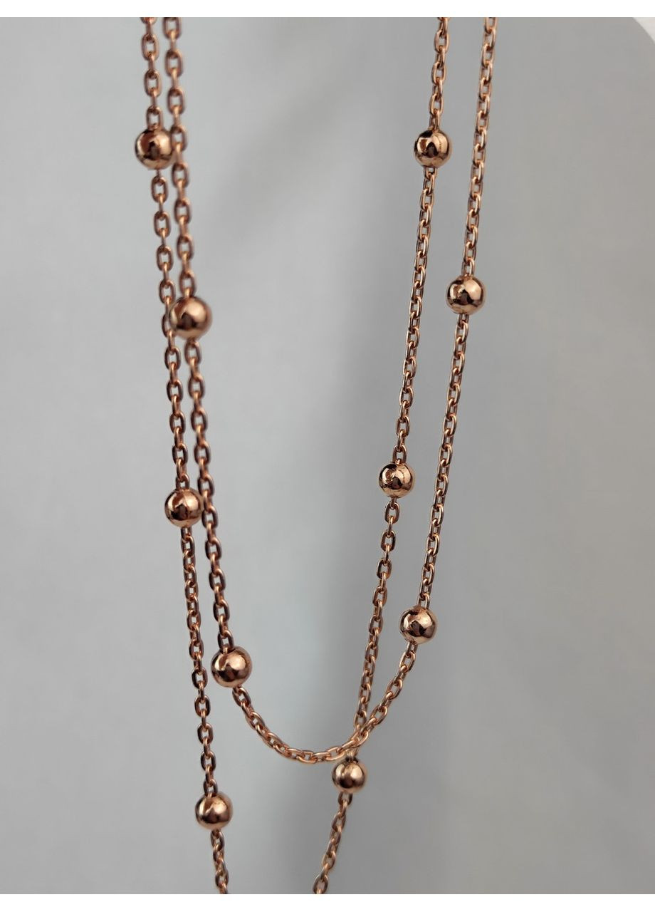 Серебряная цепочка 925 пробы в позолоте с шариками 40 см No Brand (366882894)