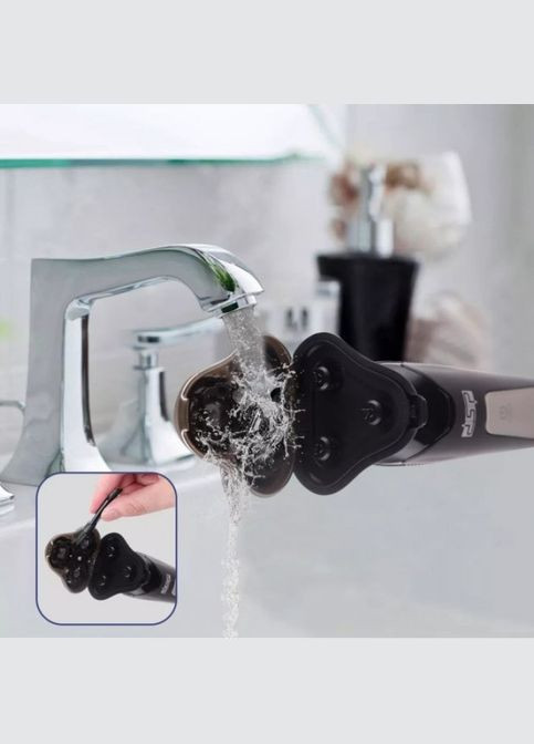 Электробритва для мужчин роторная для влажного и сухого бритья с плавающими головками водонепроницаемая DSP No Brand (323486515)